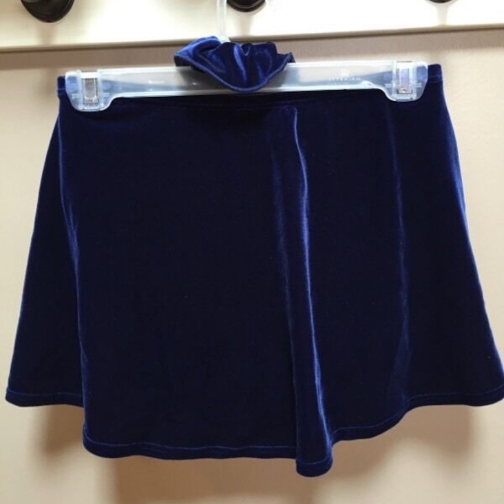 Set of 3 figure skating skirts - black, royal blue & turquoise - Picture 9 of 15